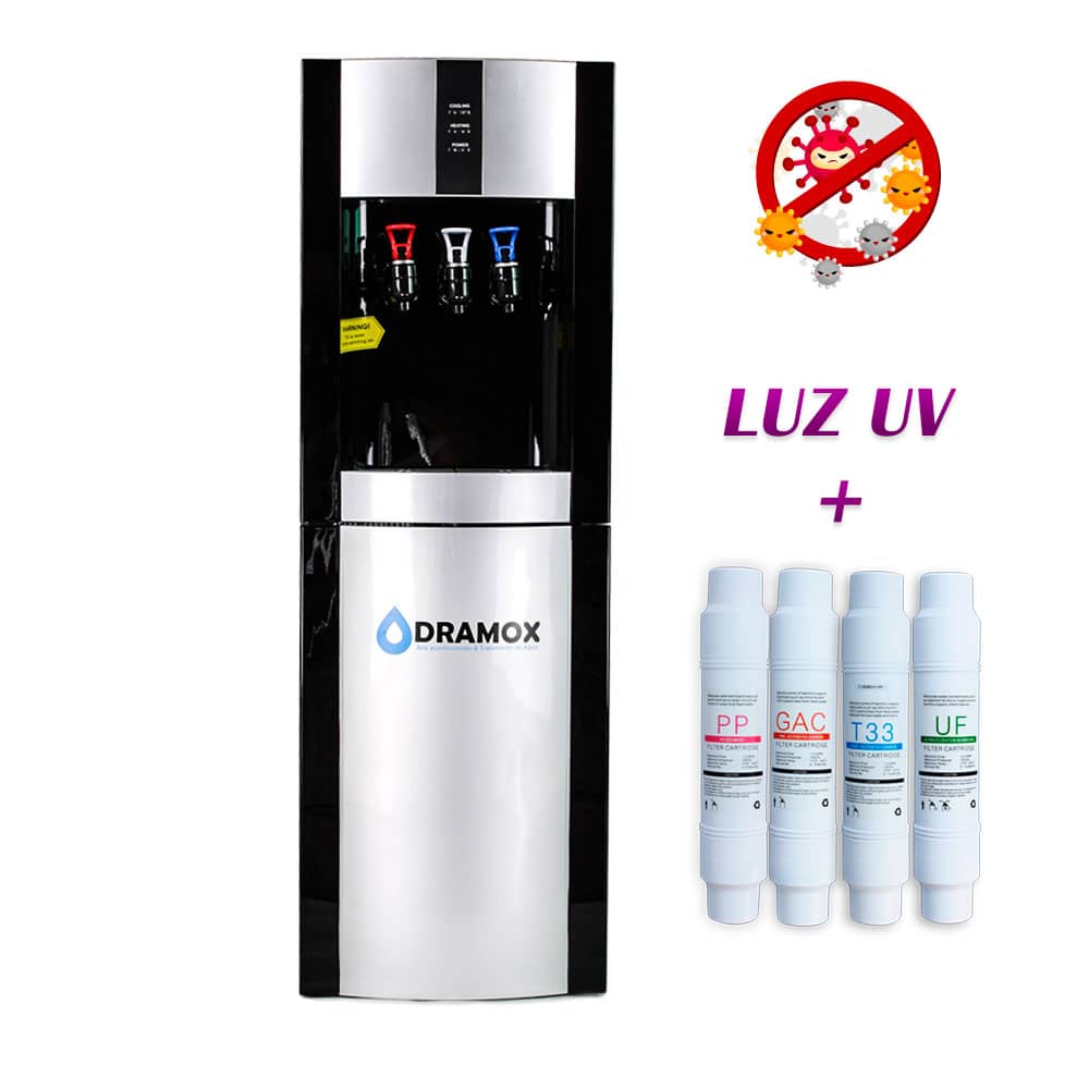 Dispensador de agua con 4 filtros mas luz UV